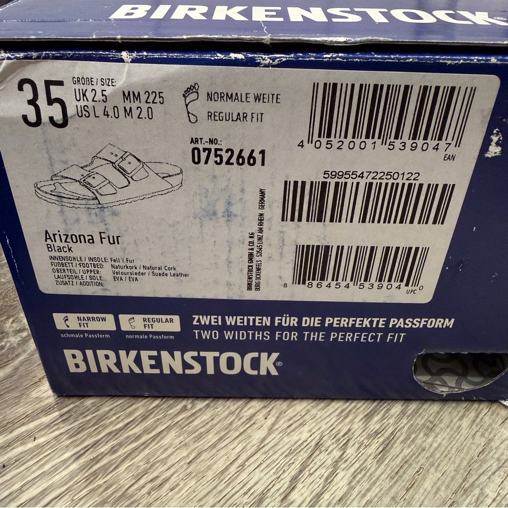 Birkenstock Arizona Black Shearling Wool - Adjustable Sandals EUR 35 Women 4 NEW - Picture 7 of 7